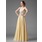 Ligne-A/Princesse Cœur Longeur au sol Mousseline Robe de Bal de Promo avec Ondulé Brodé (018004901)