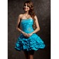 A-Lijn/Prinses Strapless Kort/Mini Taf Schoolgala Jurk met Roes Kraal Lovertjes (022004337) A-Lijn/Prinses Strapless Kort/Mini Taf Schoolgala Jurk met Roes Kraal Lovertjes (022004337)