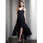 Keizer Een-Schouder A-Symmetrisch Chiffon Schoolgala Jurk met Roes kant Kraal (022008972)