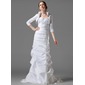 Coupe droite Cœur Traine courte Satin Robe de Mariée avec Ondulé (002001182)