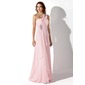 Keizer Een-Schouder Korte Sleep Chiffon Avondjurken met Roes Kraal (017002568)