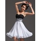 A-Line/Princess Sweetheart Knee-Length Chiffon Cocktail Dress With Ruffle Beading Sequins (016008473)