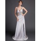 Gaine Traine courte Charmeuse Robes de Bal de Promo avec Brodé (018015889)
