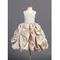 A-Line/Princess Floor-Length Satin Flower Girl Dress With Embroidered Ruffle Beading (010007808)