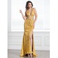 Gaine Col V Traine longue Mousseline Pailleté Robe de Bal de Promo avec Brodé (018005093) Gaine Col V Traine longue Mousseline Pailleté Robe de Bal de Promo avec Brodé (018005093)