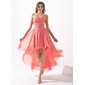 A-Lijn/Prinses Sweetheart A-Symmetrisch Chiffon Schoolgala Jurken met Roes Kraal (022009591)
