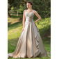 bal Cœur Traine courte Satin Robe de Mariée avec Ondulé lacet Perlé (002024696)