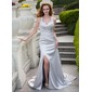 Sirene Cœur Traîne Watteau Charmeuse Robe de Bal de Promo avec Ondulé Perles (018024666)