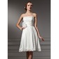 Ligne-A/Princesse Sans bretelles Mi-longues Satin Dentelle Robe de Mariée avec Fleurs (002004004) Ligne-A/Princesse Sans bretelles Mi-longues Satin Dentelle Robe de Mariée avec Fleurs (002004004)
