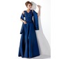 A-Line/Princess V-neck Floor-Length Taffeta Mother of the Bride Dress With Lace Beading Sequins (008013955)