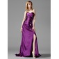 Gaine Cœur Traine courte Charmeuse Robe de Bal de Promo avec Ondulé Brodé (018022507)