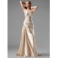 Gaine Cœur Traine longue Charmeuse Robe de Bal de Promo avec Ondulé Brodé Pailleté (018004806)