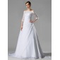 Ligne-A/Princesse Hors épaule Traîne Chapelle Mousseline Dentelle Robe de Mariée avec Broderie Ondulé Perlé Pailleté (002005194) Ligne-A/Princesse Hors épaule Traîne Chapelle Mousseline Dentelle Robe de Mariée avec Broderie Ondulé Perlé Pailleté (002005194)
