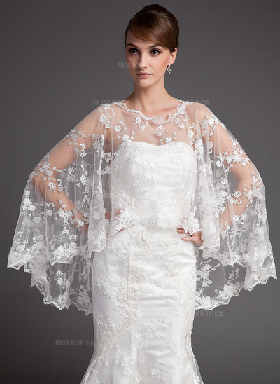 lace tulle wedding wrap